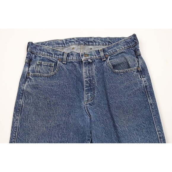 Vintage 90s Lee Mens 34x34 Faded Acid Wash Straight Leg Denim Jeans Blue USA - Picture 2 of 14